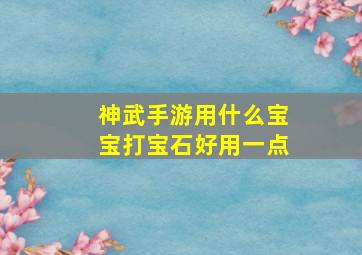 神武手游用什么宝宝打宝石好用一点