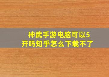 神武手游电脑可以5开吗知乎怎么下载不了