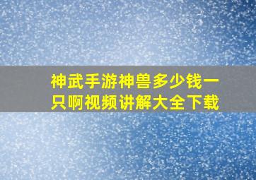 神武手游神兽多少钱一只啊视频讲解大全下载