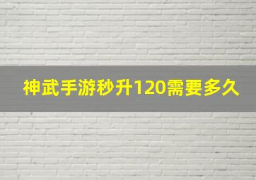 神武手游秒升120需要多久