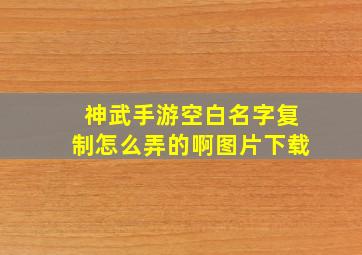 神武手游空白名字复制怎么弄的啊图片下载