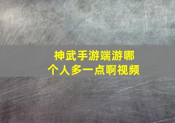 神武手游端游哪个人多一点啊视频