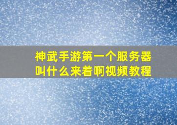 神武手游第一个服务器叫什么来着啊视频教程