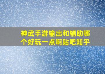 神武手游输出和辅助哪个好玩一点啊贴吧知乎