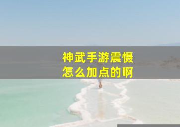 神武手游震慑怎么加点的啊