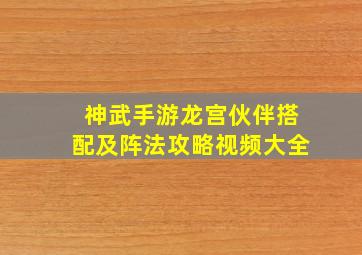 神武手游龙宫伙伴搭配及阵法攻略视频大全