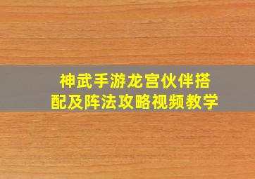 神武手游龙宫伙伴搭配及阵法攻略视频教学