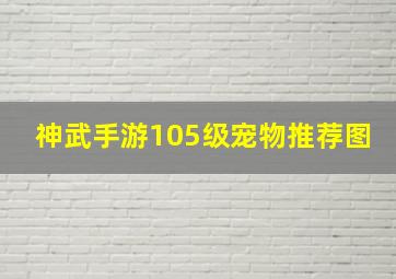 神武手游105级宠物推荐图