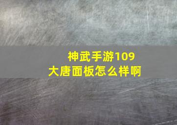 神武手游109大唐面板怎么样啊