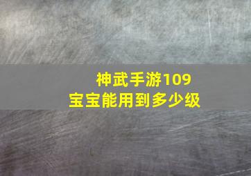 神武手游109宝宝能用到多少级