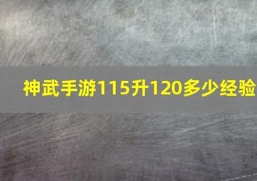 神武手游115升120多少经验