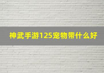 神武手游125宠物带什么好