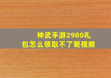 神武手游2980礼包怎么领取不了呢视频