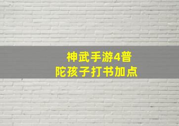 神武手游4普陀孩子打书加点