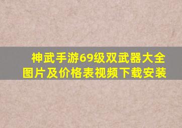 神武手游69级双武器大全图片及价格表视频下载安装