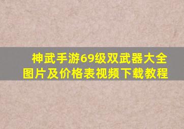 神武手游69级双武器大全图片及价格表视频下载教程