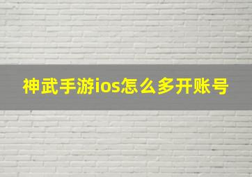 神武手游ios怎么多开账号