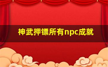 神武押镖所有npc成就