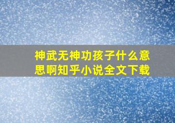 神武无神功孩子什么意思啊知乎小说全文下载