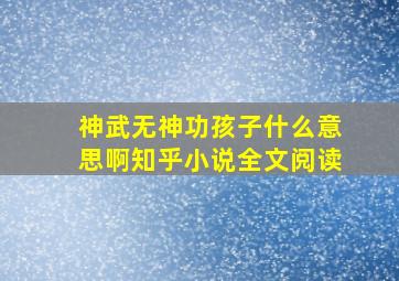 神武无神功孩子什么意思啊知乎小说全文阅读