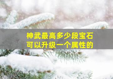 神武最高多少段宝石可以升级一个属性的