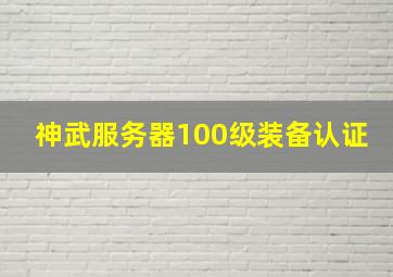 神武服务器100级装备认证