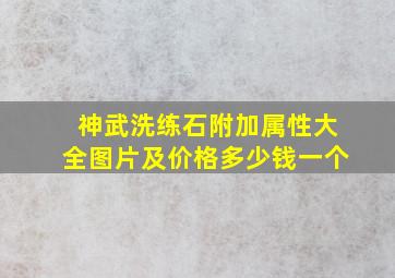 神武洗练石附加属性大全图片及价格多少钱一个