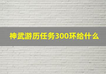 神武游历任务300环给什么