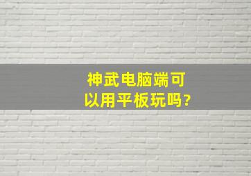 神武电脑端可以用平板玩吗?