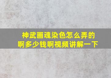 神武画魂染色怎么弄的啊多少钱啊视频讲解一下