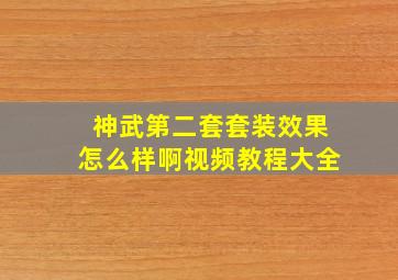 神武第二套套装效果怎么样啊视频教程大全