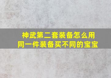 神武第二套装备怎么用同一件装备买不同的宝宝