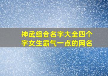 神武组合名字大全四个字女生霸气一点的网名