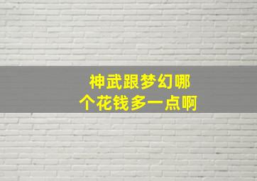 神武跟梦幻哪个花钱多一点啊