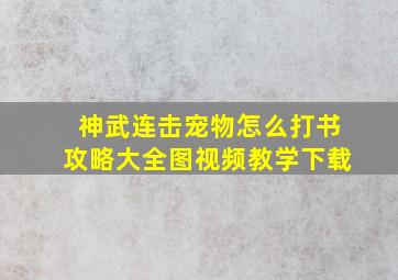 神武连击宠物怎么打书攻略大全图视频教学下载