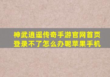 神武逍遥传奇手游官网首页登录不了怎么办呢苹果手机