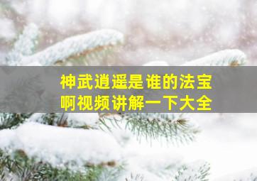 神武逍遥是谁的法宝啊视频讲解一下大全