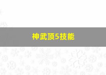 神武顶5技能