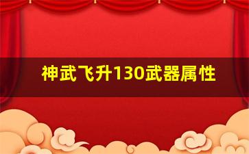 神武飞升130武器属性