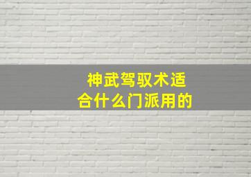 神武驾驭术适合什么门派用的