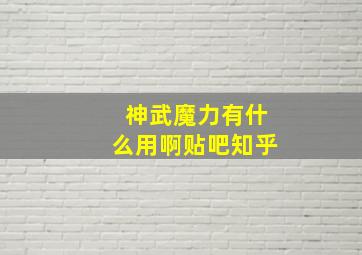 神武魔力有什么用啊贴吧知乎