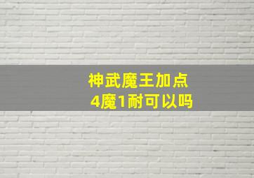 神武魔王加点4魔1耐可以吗