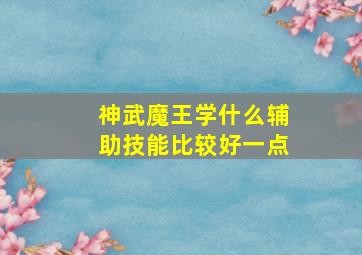 神武魔王学什么辅助技能比较好一点