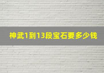 神武1到13段宝石要多少钱