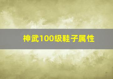 神武100级鞋子属性