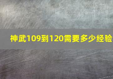 神武109到120需要多少经验