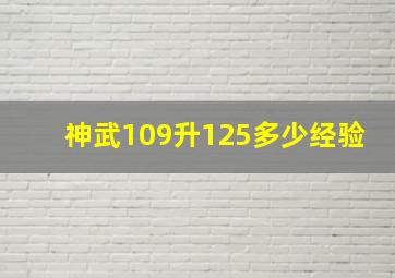 神武109升125多少经验