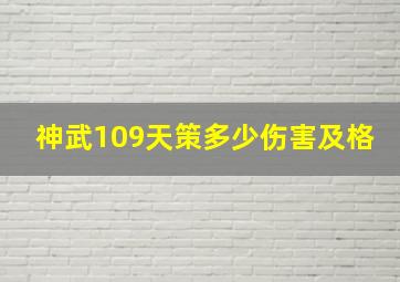 神武109天策多少伤害及格