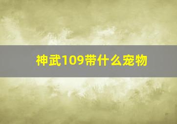 神武109带什么宠物