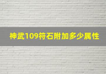 神武109符石附加多少属性